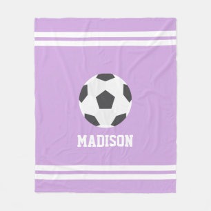 Soccer Themed Personalised Kids Fleece Blanket
