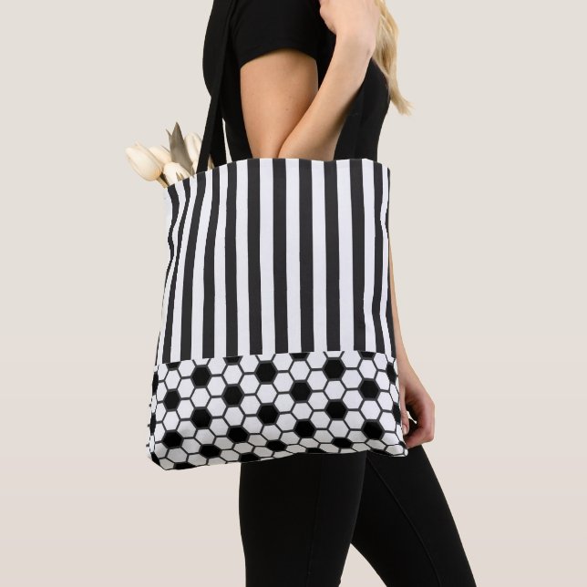 Soccer themed  tote bag (Close Up)