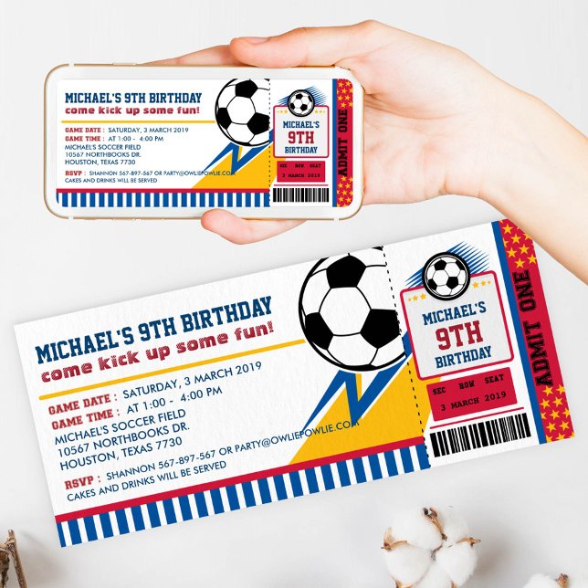 Soccer Ticket Pass Birthday Party Invitation (Creator Uploaded)