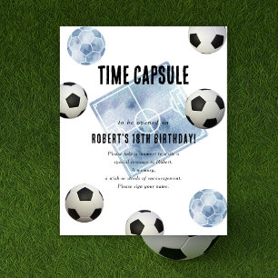 Soccer Time Capsule 1st birthday Poster