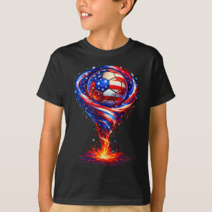 Soccer Tornado Graphic Patriotic Soccer Ll America T-Shirt
