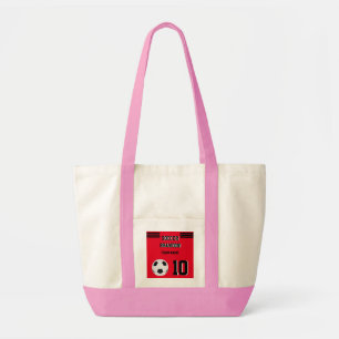 soccer tote bag pink player personalised black gol