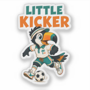 Soccer Toucan Sticker, Cute Retro Little Kicker