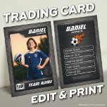 Soccer Trading Card, Graphite Sports Card<br><div class="desc">Soccer Card or European Football Trading Card <<>> This is the perfect gift to celebrate the achievements of a soccer player, a personalised collection card for a passionate soccer fan, or gift these cards to each team player and coach to be forever cherished as a memory. This unique sports trading...</div>