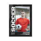 Soccer Trading Card Soccer Player Card Black Grey