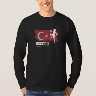 Soccer Turkey Flag Football Womens Soccer Girls T-Shirt