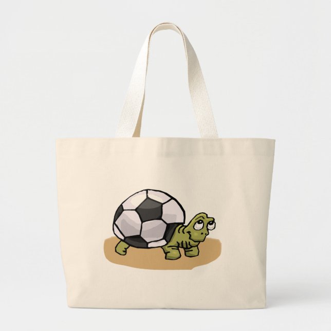 Soccer Turtle Large Tote Bag (Front)