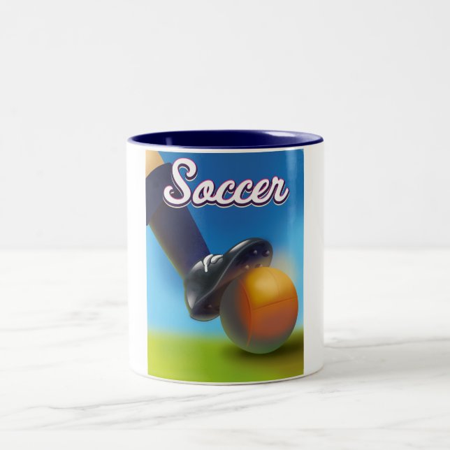 Soccer Two-Tone Coffee Mug (Center)