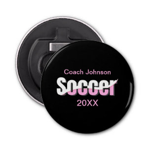 Soccer Typography Modern Art Abstract Swish Bottle Opener