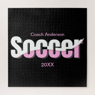Soccer Typography Modern Art Abstract Swish Jigsaw Puzzle