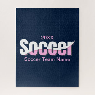 Soccer Typography Modern Art Abstract Swish Jigsaw Puzzle