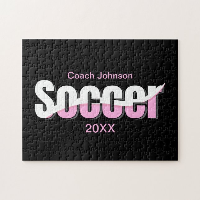 Soccer Typography Modern Art Abstract Swish Jigsaw Puzzle (Horizontal)