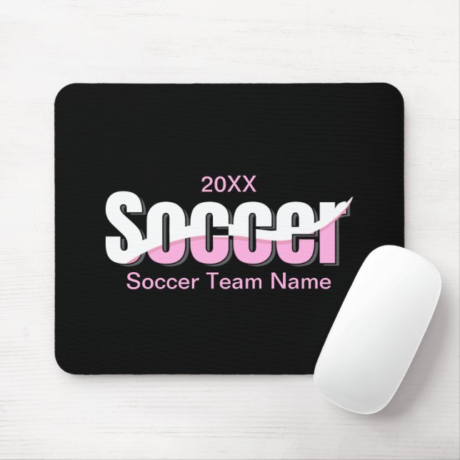Soccer Typography Modern Art Abstract Swish Mouse Mat (With Mouse)
