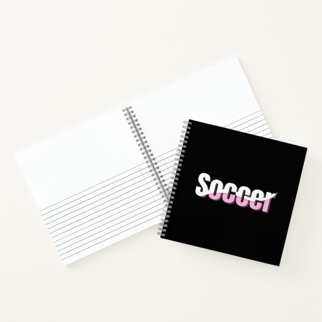 Soccer Typography Modern Art Abstract Swish Notebook (Inside)