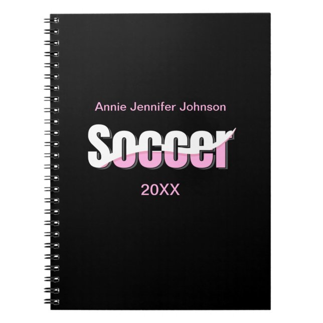 Soccer Typography Modern Art Abstract Swish Notebook (Front)