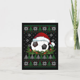 Soccer Ugly Christmas Santa Hat Family Pyjamas Xma Card