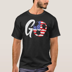 Soccer USA Flag Soccer Ball Graphic Boys Kids Foo T-Shirt