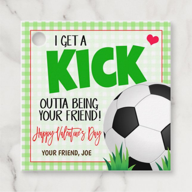 Soccer Valentine Gift Tag (Front)