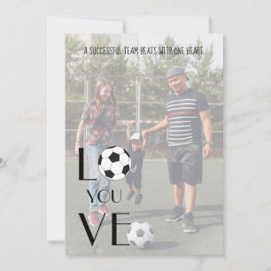 Soccer Valentine Photo Modern Fun Holiday Card
