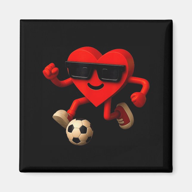 Soccer Valentines Day Cute Funny Heart Boys Girls  Magnet (Front)