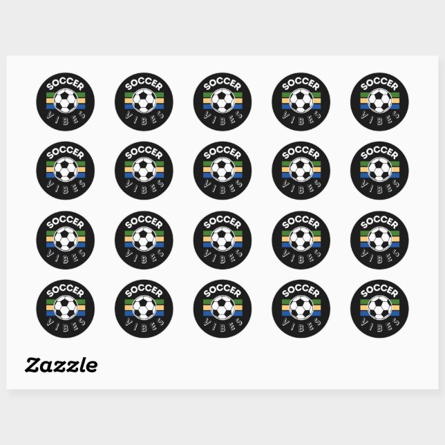 Soccer Vibes Classic Round Sticker (Sheet)