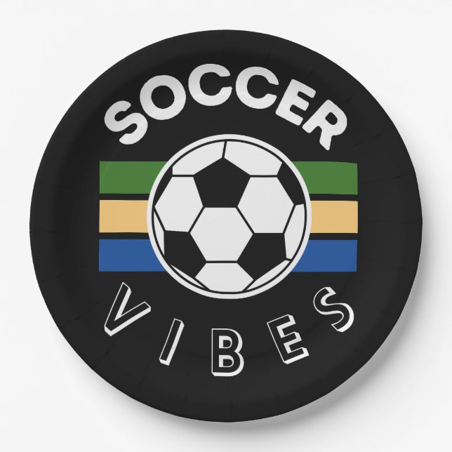 Soccer Vibes Paper Plate (Front)