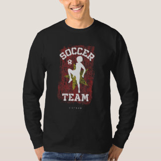 Soccer Vietnam Flag Football Womens Soccer Girls T-Shirt
