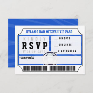 SOCCER VIP REPLY CARD Bar Bat Mitzvah Invitation