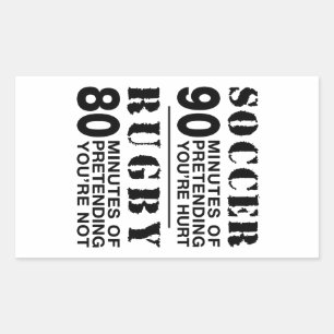 Soccer Vs Rubgy Rectangular Sticker