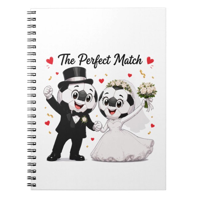  Soccer Wedding Couple Notebook (Front)