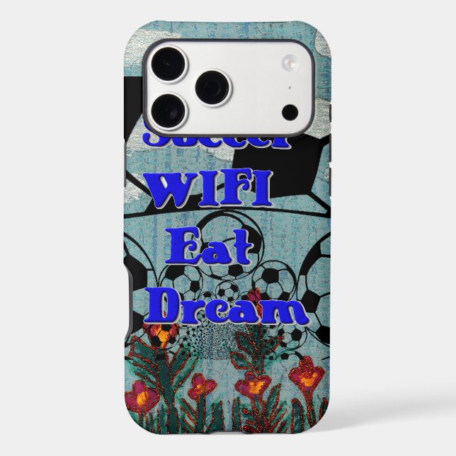 Soccer WIFI Eat Dream – Fun Sports Art Print (Back)