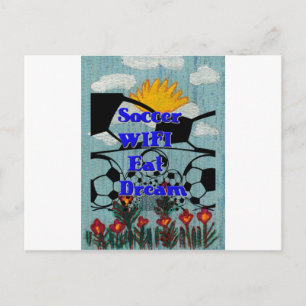 Soccer WIFI Eat Dream – Fun Sports Art Print Postcard