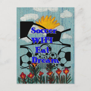 Soccer WIFI Eat Dream – Fun Sports Art Print Postcard