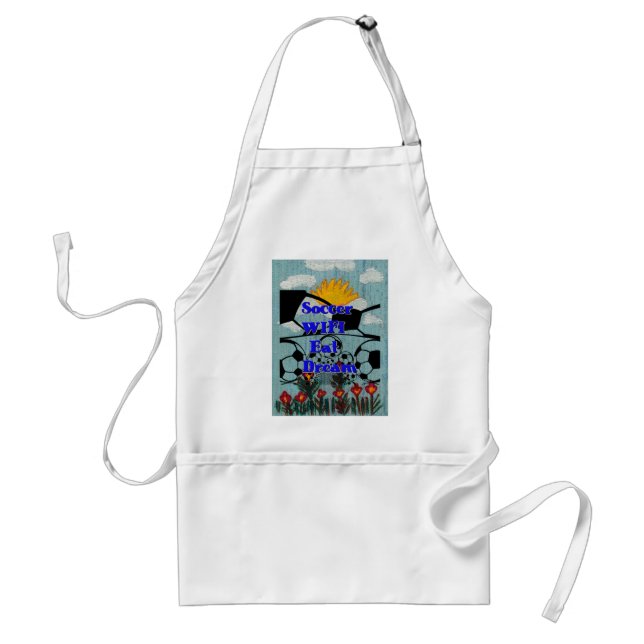 Soccer WIFI Eat Dream – Fun Sports Art Print Standard Apron (Front)