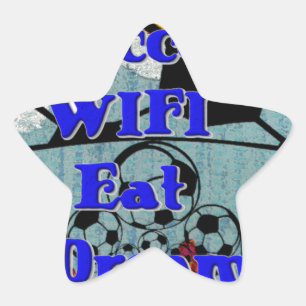 Soccer WIFI Eat Dream – Fun Sports Art Print Star Sticker