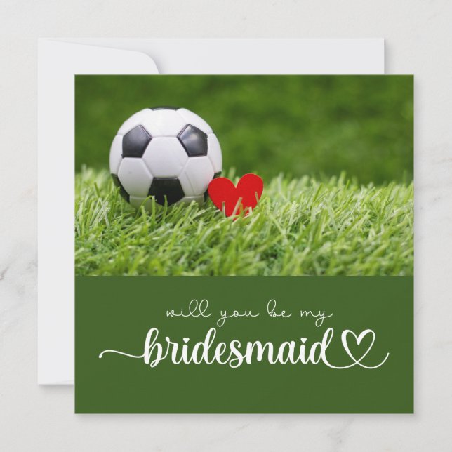 Soccer will you be bridesmaid wedding proposal (Front)
