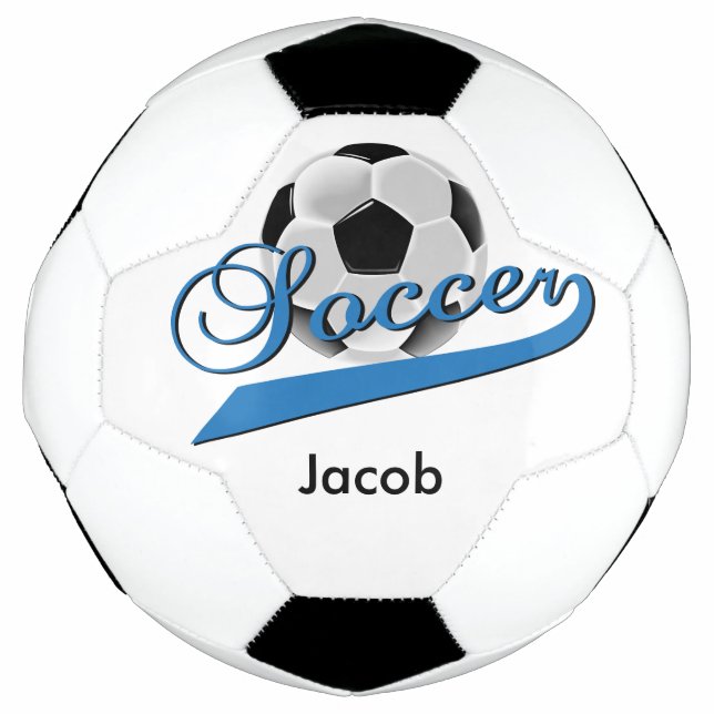 Soccer Word Art | DIY Name | Blue Football (Front)