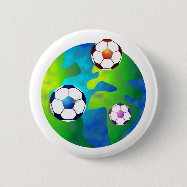 soccer world 6 cm round badge (Front)