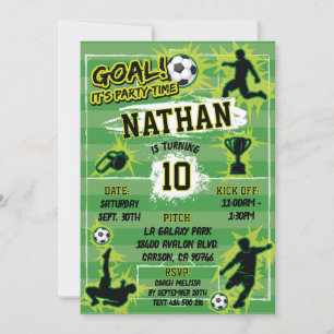Soccer World Cup Birthday Party  Invitation