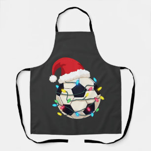 Soccer Wrapped in Christmas Lights Soccer Player Apron