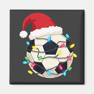 Soccer Wrapped in Christmas Lights Soccer Player Magnet