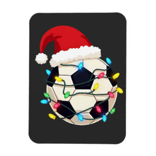 Soccer Wrapped in Christmas Lights Soccer Player  Magnet