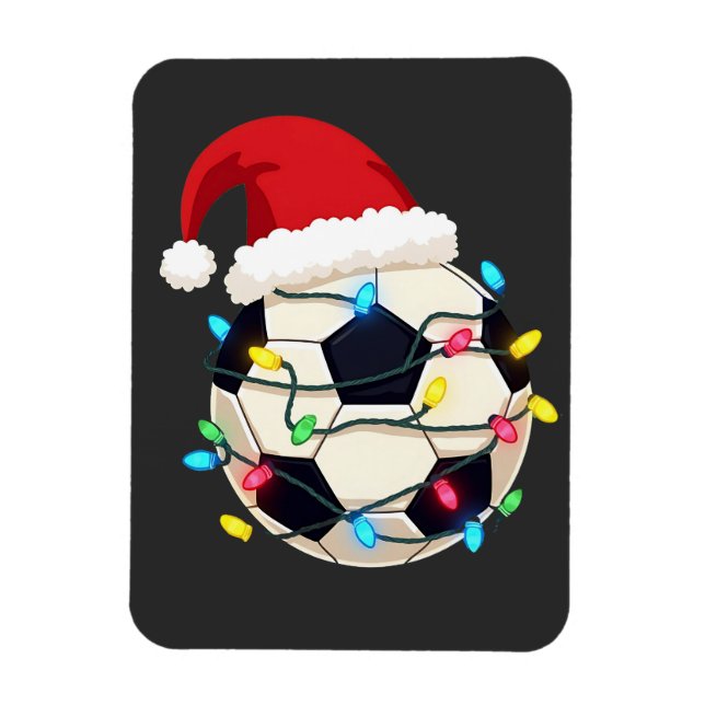 Soccer Wrapped in Christmas Lights Soccer Player  Magnet (Vertical)