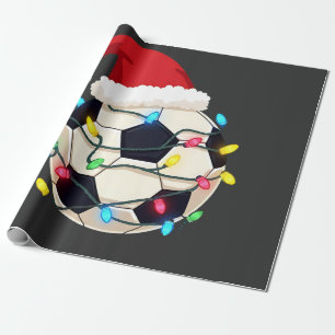 Soccer Wrapped in Christmas Lights Soccer Player  Wrapping Paper