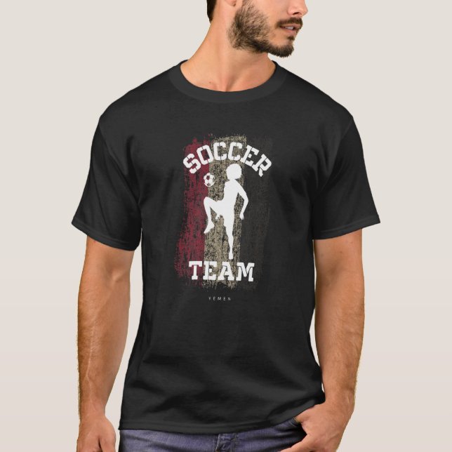 Soccer Yemen Flag Football Womens Soccer Girls T-Shirt (Front)
