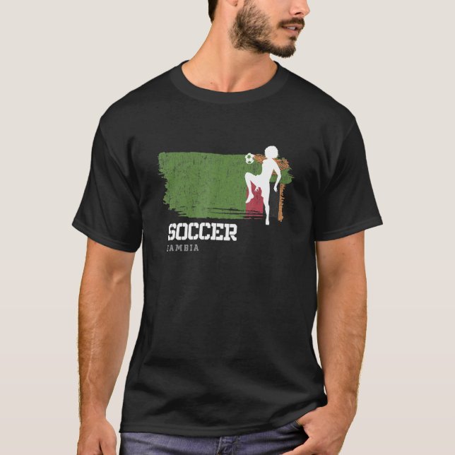 Soccer Zambia Flag Football Womens Soccer Girls  1 T-Shirt (Front)