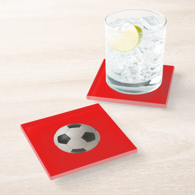 Soccerball Glass Coaster (Angled)