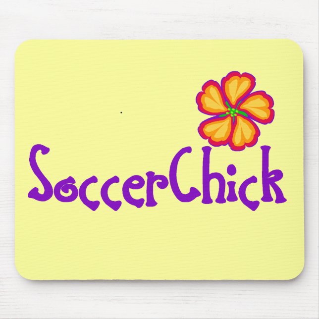 SoccerChick FlowerDark Mouse Mat (Front)