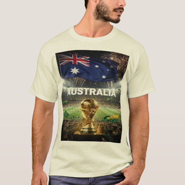 Socceroos Glory Under Fireworks T-Shirt (Front)