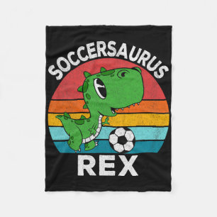 Soccersaurus Rex Soccer Dinosaur For Boys Kids Fleece Blanket